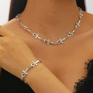 16 ancient silver necklace bracelet set (0 words)