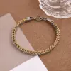 Wholesale Casual Vacation Color Block 304 Stainless Steel 18K Gold Plated Cuban Link Chain Curb Chain Handmade Chain Bracelets In Bulk