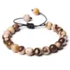 Wholesale Retro Swirl Pattern Natural Stone Agate Beaded Bracelets 1 Piece
