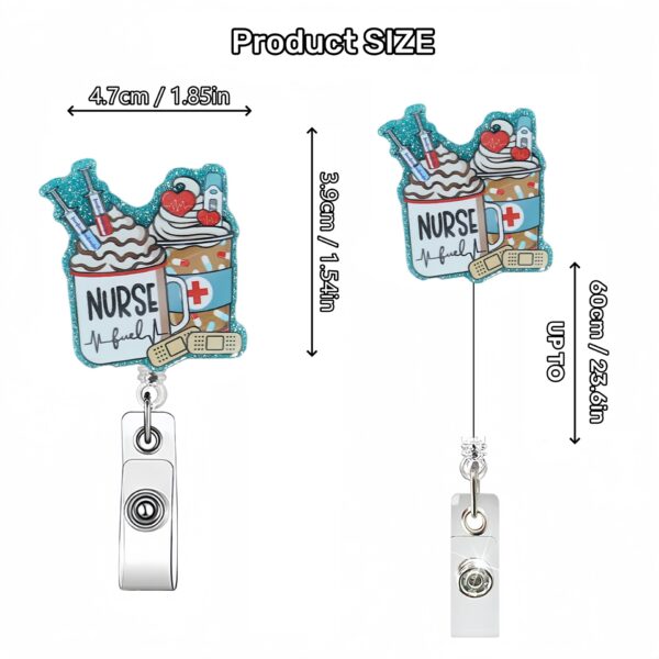 Wholesale Cross-border source acrylic glitter Funny creative medical nurses medical students telescopic badge easy-to-pull buckle badge clip