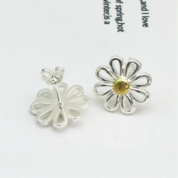 Wholesale 1 Pair Simple Style Chrysanthemum Plating Copper Ear Studs