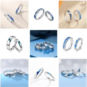 Wholesale Little Prince And Rose Couple Ring Epoxy Oath Of Eternal Love Wedding Ring Male And Female Friends Valentine's Day Gift
