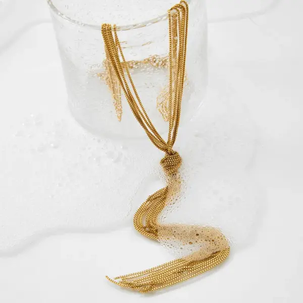 Wholesale PVD Coated Real Gold Plated 16K Gold White Gold Plated Geometric 304 Stainless Steel Exaggerated Modern Style Waterproof Non Tarnish 304 Stainless Steel Sweater Chain