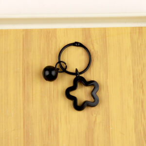 Black five-pointed star 3cm circlip 14 bells
