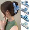 Wholesale New Blue and White Porcelain Pattern Hairpin, Retro Blue and White Gripper, Elegant Elegant, Hair Claw on the Back of the Head, Shark Clip Headwear
