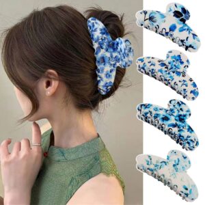 oly-02298aab27be47ed9c5932630c42e12f Wholesale New Blue and White Porcelain Pattern Hairpin, Retro Blue and White Gripper, Elegant Elegant, Hair Claw on the Back of the Head, Shark Clip Headwear