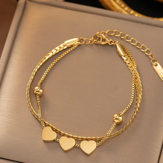 Wholesale Round Heart Shape 304 Stainless Steel Elegant 304 Stainless Steel Bangle