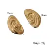 PVD Coated Real Gold Plated 18K Gold Conch 304 Stainless Steel Vintage Style Modern Style Simple Style Waterproof Non Tarnish Ear Studs