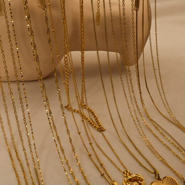 oly-02343cfc89aceade30ea139ba679d483 Wholesale Mother-of-pearl heart titanium steel simple clavicle chain jewelry
