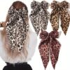 oly-023eadbc994b5e385a0432ed0c63e35f Wholesale Cross-Border Retro Leopard Print Bow Printed Ribbon Spring Clip Hair Accessories Ponytail Hairpin Fabric New Women's Hair Accessories