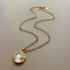 Wholesale Jewelry Simple Style Commute Star Moon 304 Stainless Steel Shell 18K Gold Plated Enamel Stainless Steel Necklaces