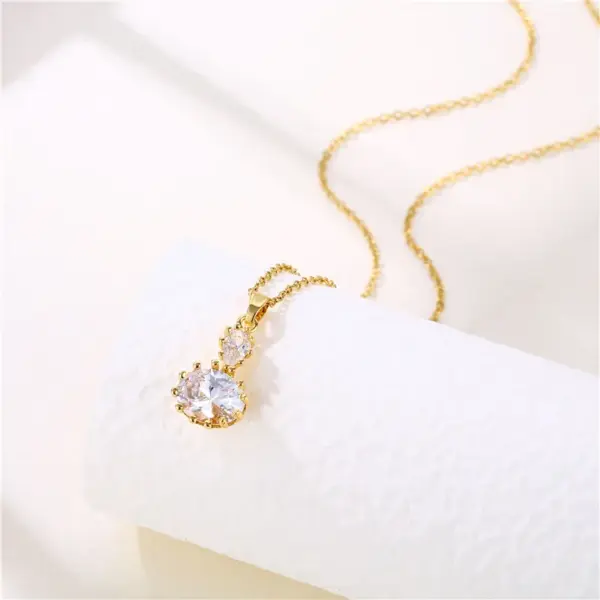 Wholesale Water Plating Vacuum Plating Real Gold Plated 18K Gold Four Leaf Clover Candy Fish 304 Stainless Steel Copper Retro Waterproof Non Tarnish Stainless Steel Pendant Necklace