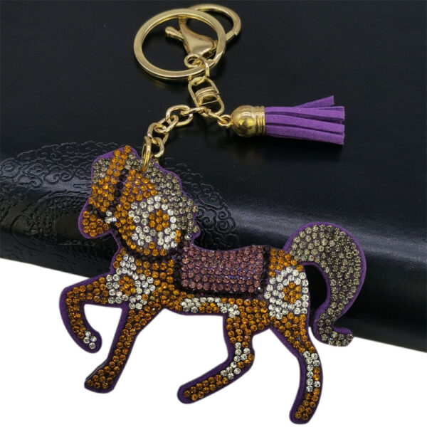 oly-02481eaf10dd51535bd3c3ecfa21b486 Wholesale 4pcs cartoon pendant hot drill pony creative keychain