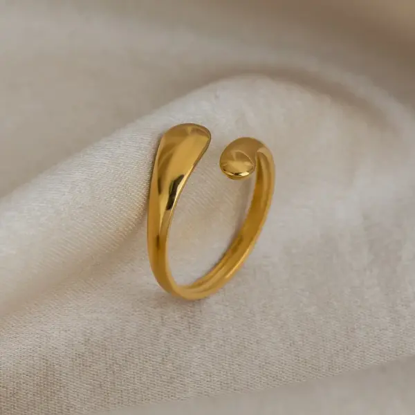 Wholesale PVD Coated Real Gold Plated 18K Gold Snake 304 Stainless Steel Retro Simple Style Waterproof Non Tarnish Open Rings