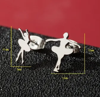 Wholesale PVD Coated 18K Gold Real Gold Plated Human Penguin Notes 304 Stainless Steel Basic Modern Style Classic Style Waterproof Non Tarnish Ear Studs