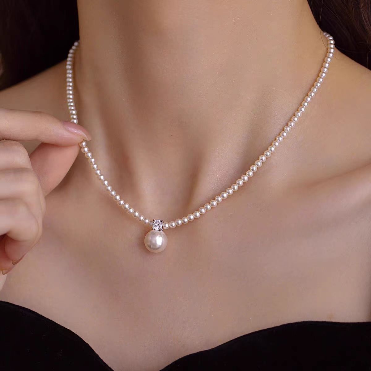 Wholesale Diana Pearl Necklace Women's 2024 New High-end Necklace Entry Luxury Niche Lockbone Chain genuine goods Jewelry Aessories