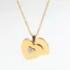 Wholesale Jewelry IG Style Retro Heart Shape Titanium Steel Carving Cable Chain Pendant Necklace