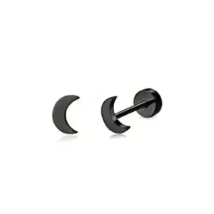 Black / One Size / Moon studs