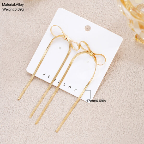 Wholesale Cross-border new fashion simple temperament long bow tassel earrings niche exaggerated personality earrings wholesale women