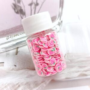 33 large pink peach slices
