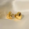 Wholesale PVD Coated 18K Gold Plated Heart Shape Stainless Steel Vintage Style Waterproof Non Tarnish Ear Studs