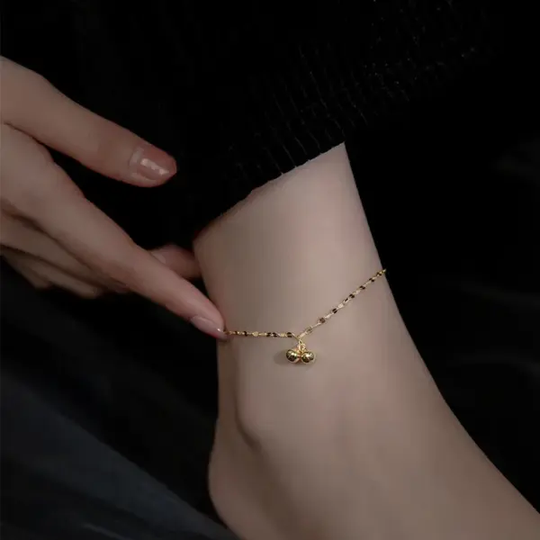 1 Piece Vacation Geometric 304 Stainless Steel Waterproof Non Tarnish PVD Coated Real Gold Plated 18K Gold Women'S Anklet