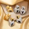 PVD Coated Heart Shape 304 Stainless Steel Simple Style Korean Style Waterproof Non Tarnish Drop Earrings