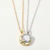 Wholesale Jewelry Luxurious Wedding Romantic Human Sun Moon 304 Stainless Steel Copper Zircon 18K Gold Plated Plating Inlay Cable Chain Necklace