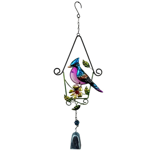 Wholesale Cross-border new house bird cage wind chime iron bird glass handicraft pendant courtyard balcony garden decoration