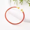 Wholesale Nylon Copper 18K Gold Plated Handmade Plating Multicolor Simple Solid Color Adjustable Bracelet