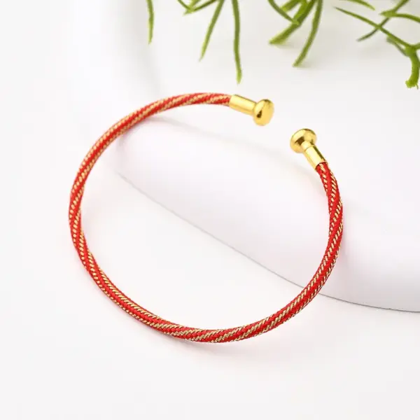 Wholesale Nylon Copper 18K Gold Plated Handmade Plating Multicolor Simple Solid Color Adjustable Bracelet