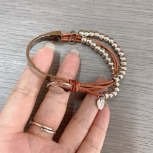SL0023-4 light brown leather cord (high quality polished) / Pure Natural