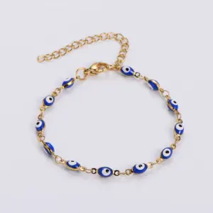 Wholesale PVD Coated 18K Gold Plated Eye 304 Stainless Steel Ethnic Style Waterproof Non Tarnish 304 Stainless Steel Bracelets