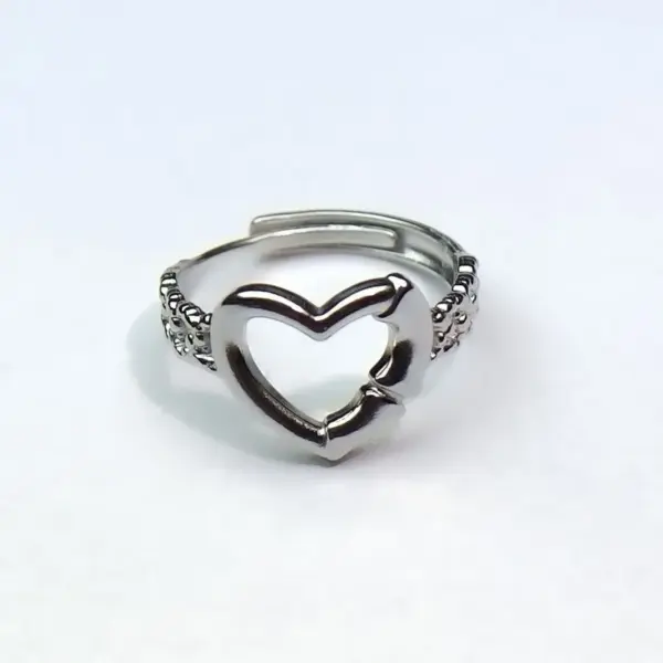 Wholesale Heart Shape Titanium Steel Simple Style Open Rings Rings