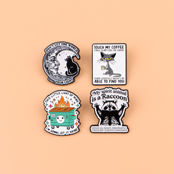 Wholesale Cartoon quote brooch metal badge accessories