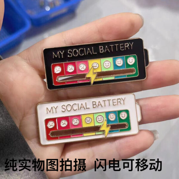 Wholesale Mood Conversion Energy Brooch Personality Slidable Social PowerBrooch