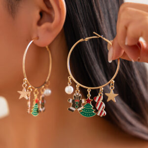Earrings gold 3422