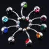 1 Piece Belly Rings Fashion Geometric Stainless Steel Inlay Zircon