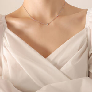 P647-steel color necklace -40 5cm