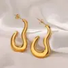 PVD Coated Real Gold Plated Geometric Butterfly 304 Stainless Steel Elegant Vintage Style Waterproof Non Tarnish Ear Studs