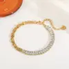 Wholesale Casual Elegant Cute Geometric 304 Stainless Steel 18K Gold Plated Zircon Ball Chain Cable Chain Tennis Chain Chain Bracelet In Bulk