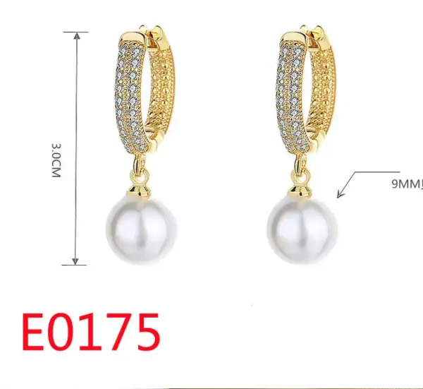 Wholesale 1 Pair Elegant Streetwear U Shape Round Inlay Copper Artificial Pearls Zircon Drop Earrings