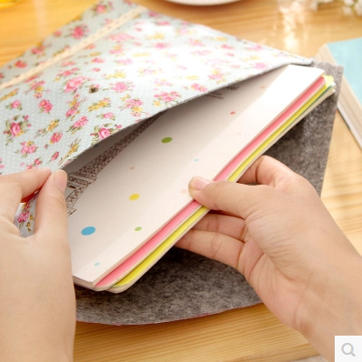 Wholesale Elegant File Bag Floral A4 File Bag Felt File Bag A4 Snap Folder Elegant Pencil Bag