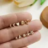 Wholesale 1 Piece Simple Style Geometric Star Heart Shape Plating Titanium Steel Zircon 18K Gold Plated Small Stud Earrings