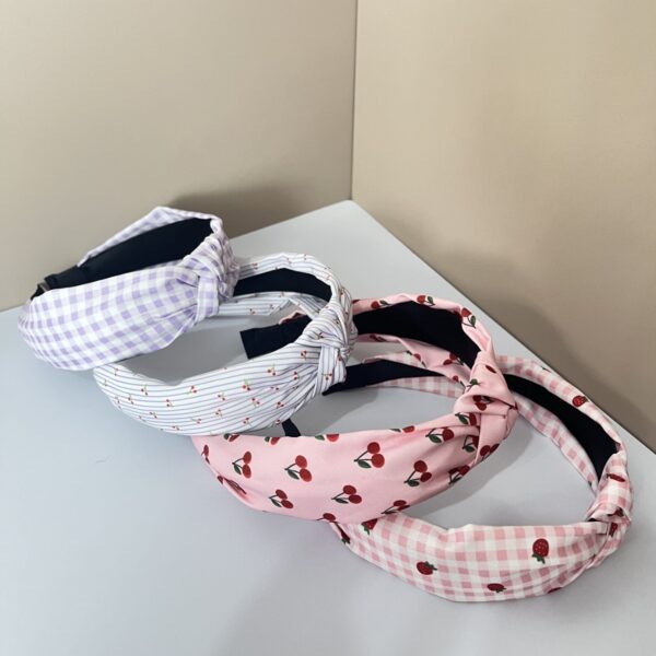 oly-02b91afba06b04e0eba2a0fb8e7c6743 Wholesale Fabric Pure Flower Ft Lemon Orange Cherry Wide Edge Knotted Headband Combination