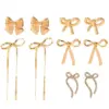 Modern Style Simple Style Bow Knot Copper Handmade Plating 18k Gold Plated Jewelry Set