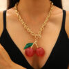 Wholesale Exaggerated red cherry fruit pendant