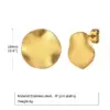 PVD Coated Real Gold Plated 18K Gold Oval 304 Stainless Steel INS Style Waterproof Non Tarnish Ear Studs