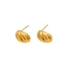 Ion Plating (IP) Real Gold Plated 18K C Shape Solid Color Twist 304 Stainless Steel Basic Modern Style Classic Waterproof Non Tarnish Ear Studs