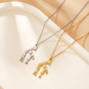 Wholesale Cross-border European and American New Fashion Simple Mother's Day Necklace Creative Mother's Daughter Gift Pendant Necklace Jewelry